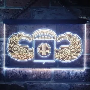 US Army 82nd Airborne Division Wings Neon-Like LED Sign