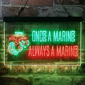 US Marine Corps Once A Marine Neon-Like LED Sign