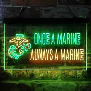 US Marine Corps Once A Marine Neon-Like LED Sign