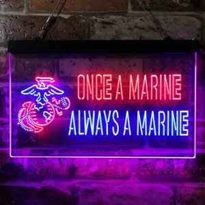 US Marine Corps Once A Marine Neon-Like LED Sign