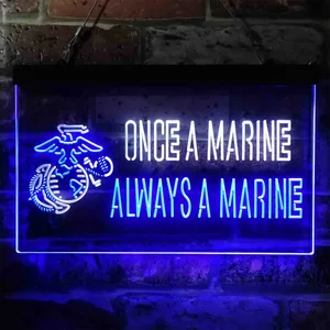 US Marine Corps Once A Marine Neon-Like LED Sign