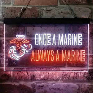 US Marine Corps Once A Marine Neon-Like LED Sign