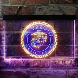 US Marine Corps Trademark Neon-Like LED Sign