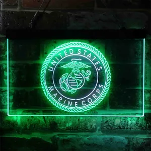 US Marine Corps Trademark Neon-Like LED Sign