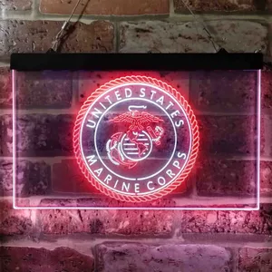 US Marine Corps Trademark Neon-Like LED Sign