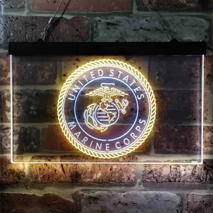 US Marine Corps Trademark Neon-Like LED Sign