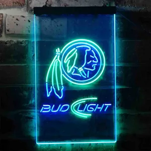 Washington Football Team Bud Light Neon-Like LED Sign