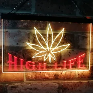 Weed High Life Neon-Like LED Sign