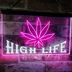 Weed High Life Neon-Like LED Sign