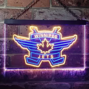 Winnipeg Jets Logo 2 Neon-Like LED Sign - Legacy Edition