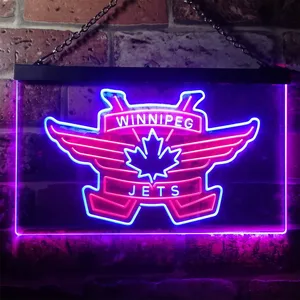 Winnipeg Jets Logo 2 Neon-Like LED Sign - Legacy Edition