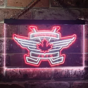 Winnipeg Jets Logo 2 Neon-Like LED Sign - Legacy Edition