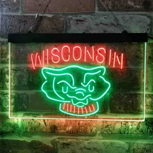 Wisconsin Badgers Logo 2 Neon-Like LED Sign