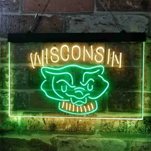 Wisconsin Badgers Logo 2 Neon-Like LED Sign