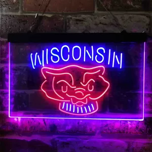 Wisconsin Badgers Logo 2 Neon-Like LED Sign