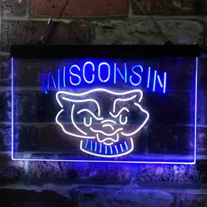 Wisconsin Badgers Logo 2 Neon-Like LED Sign