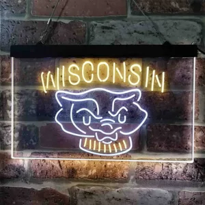 Wisconsin Badgers Logo 2 Neon-Like LED Sign