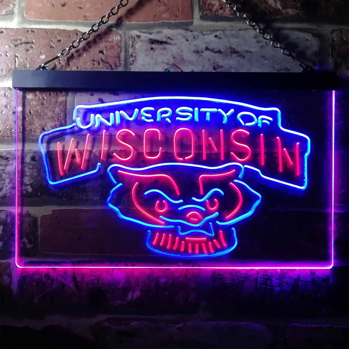 Wisconsin Badgers Logo  Neon-Like LED Sign