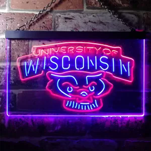 Wisconsin Badgers Logo  Neon-Like LED Sign