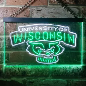 Wisconsin Badgers Logo  Neon-Like LED Sign