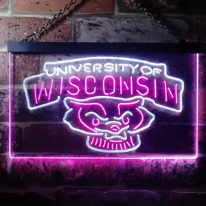 Wisconsin Badgers Logo  Neon-Like LED Sign