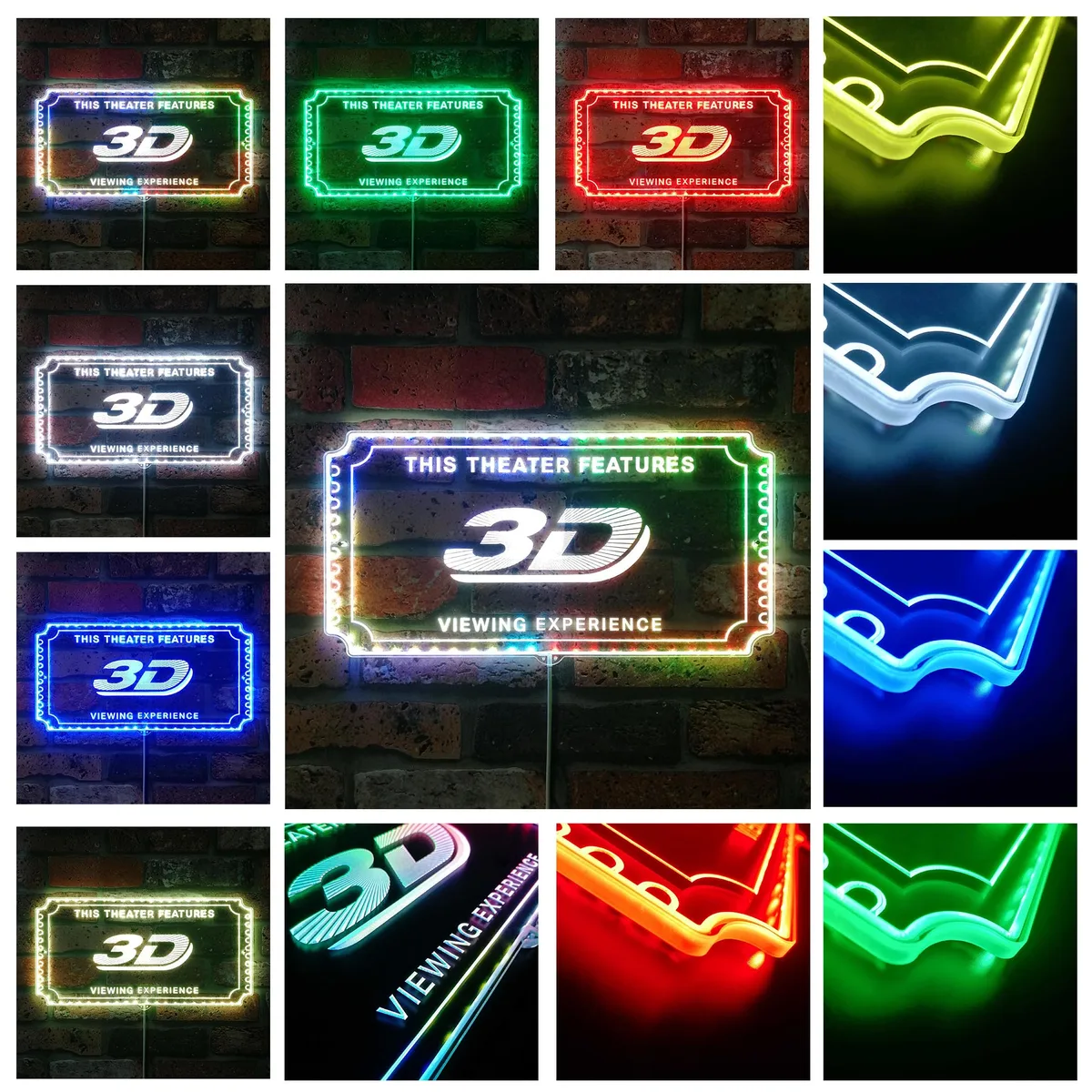 3D Theater Sign RGB LED Sign
