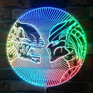 Alien vs. Predator Heads RGB LED Sign