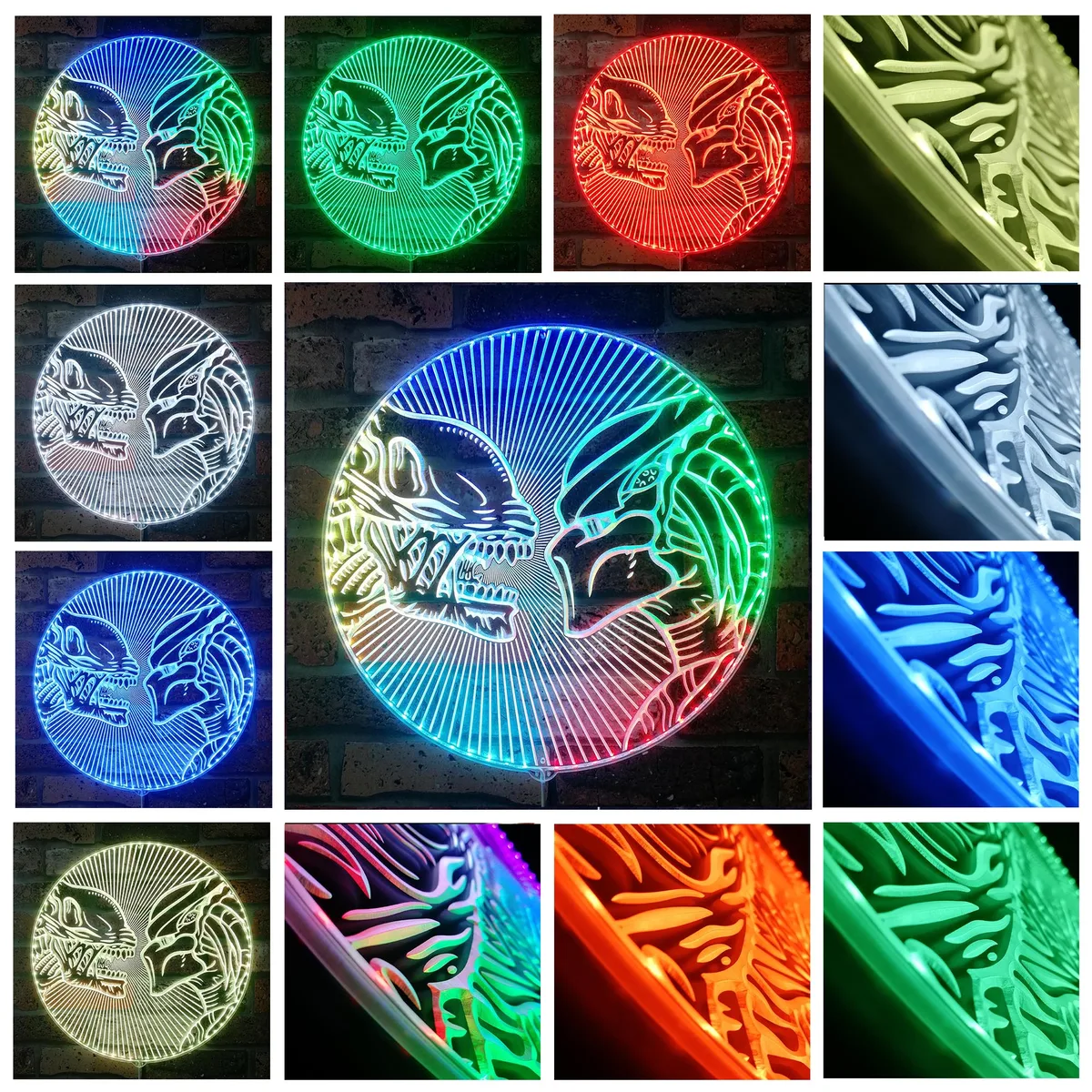 Alien vs. Predator Heads RGB LED Sign