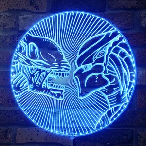 Alien vs. Predator Heads RGB LED Sign