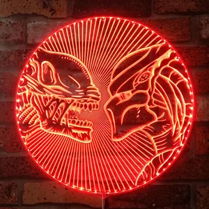 Alien vs. Predator Heads RGB LED Sign