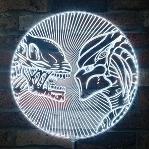 Alien vs. Predator Heads RGB LED Sign