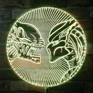 Alien vs. Predator Heads RGB LED Sign