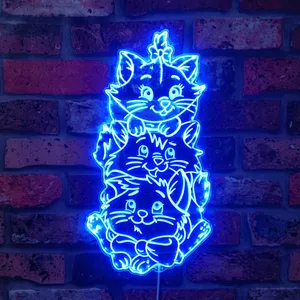 Aristocats Marie Toulouse Berlioz RGB LED Sign