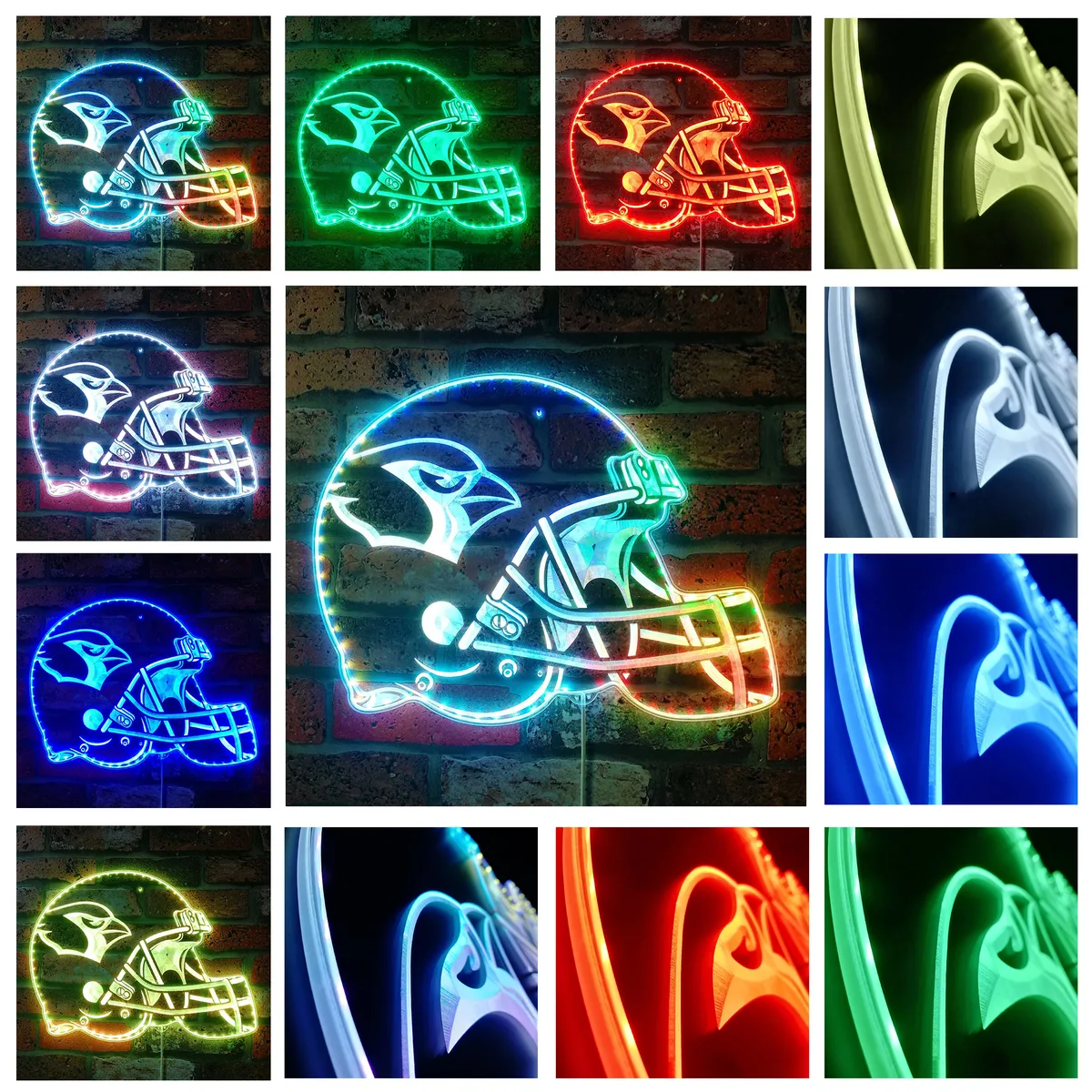 Arizona Cardinals Helmet Logo RGB LED Sign