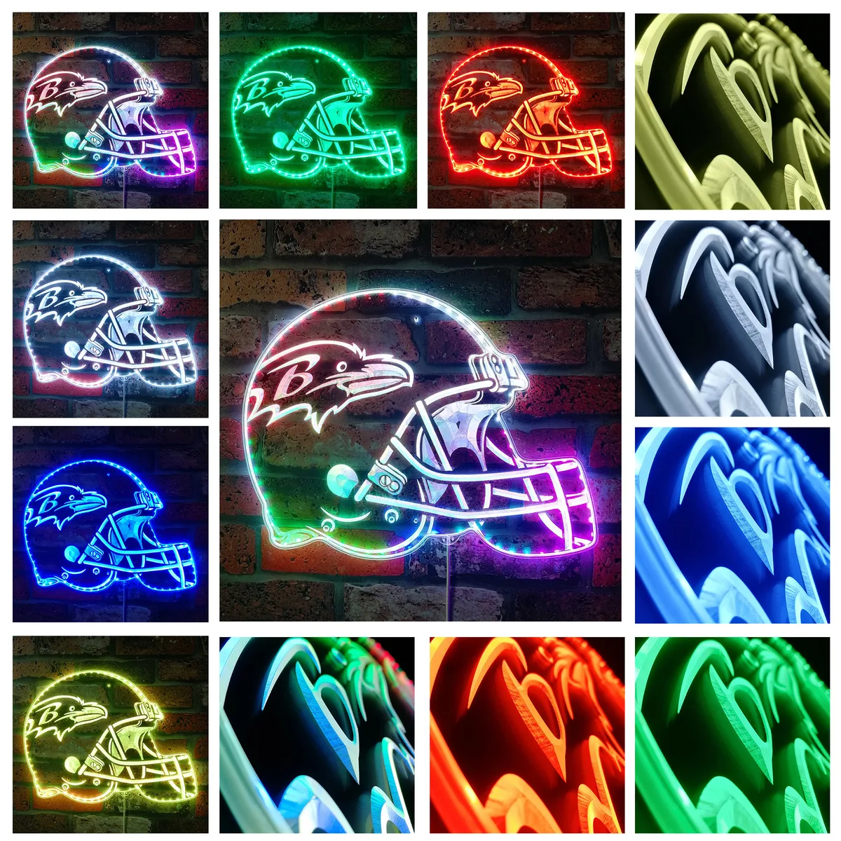 Baltimore Ravens Helmet Logo RGB LED Sign