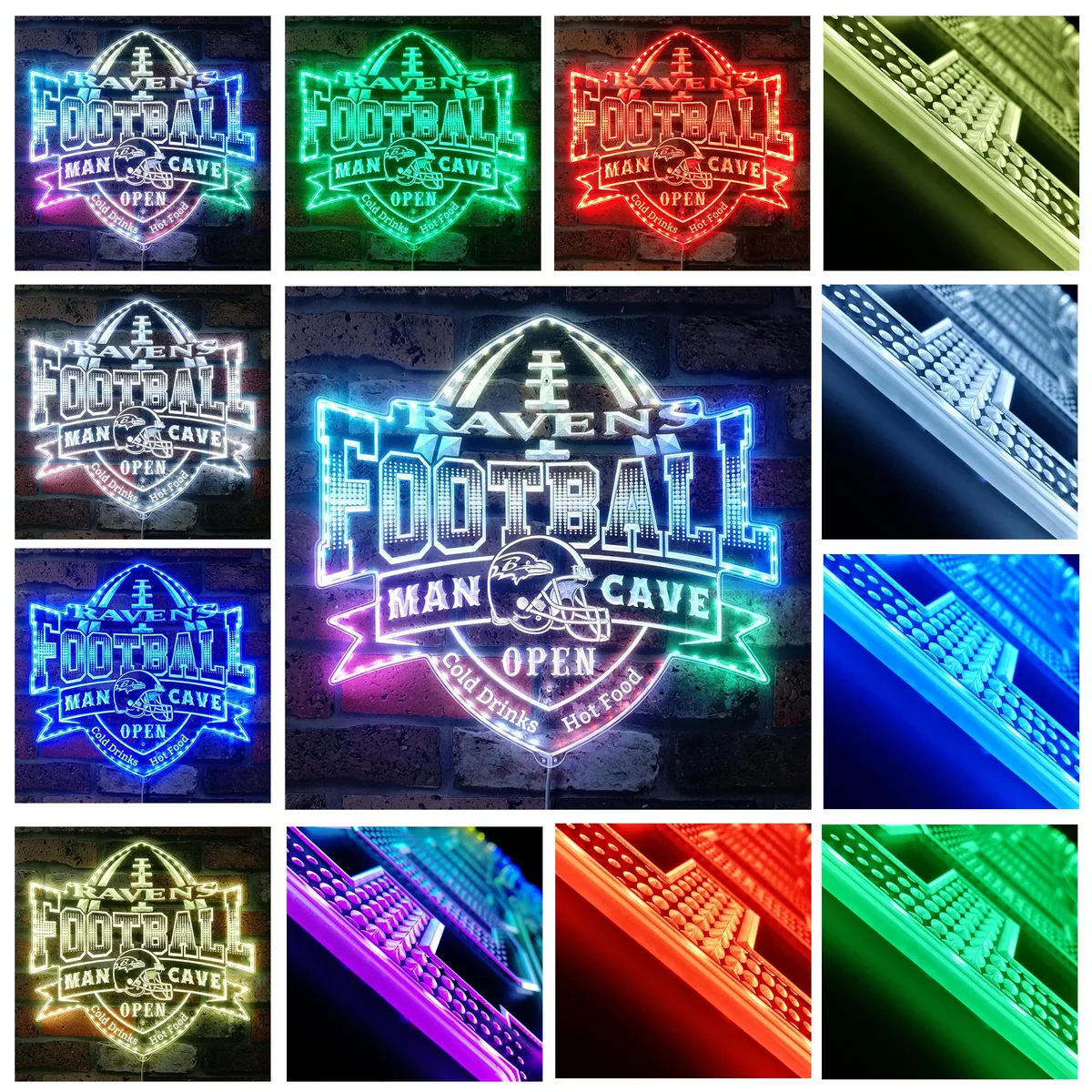 Baltimore Ravens Man Cave RGB LED Sign