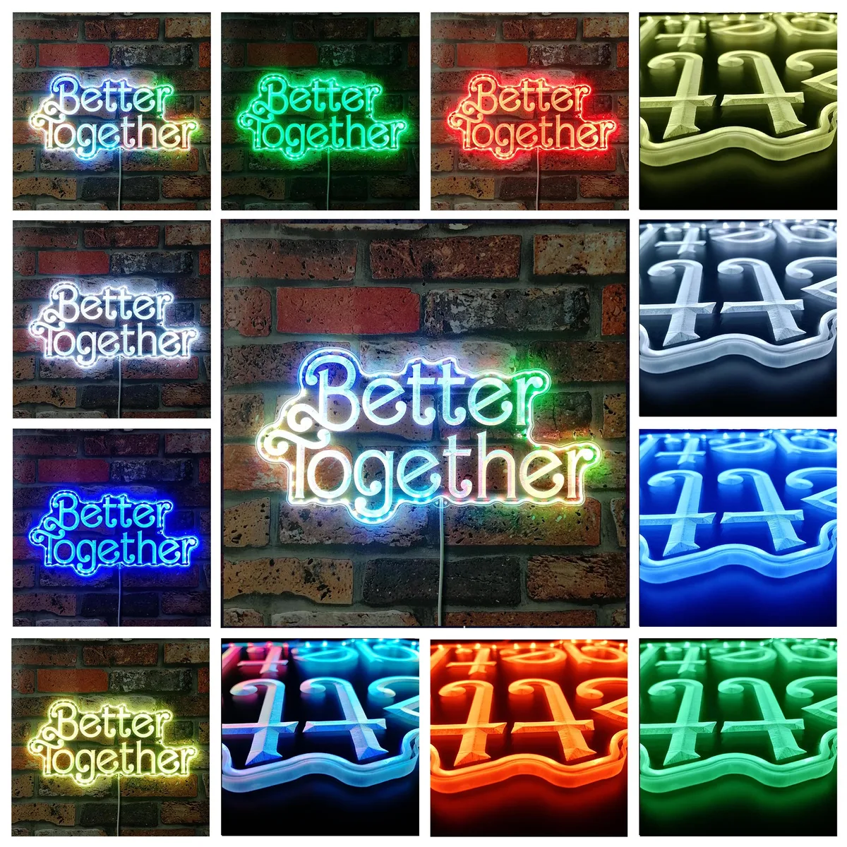 Better Together Wedding Backdrop RGB LED Sign
