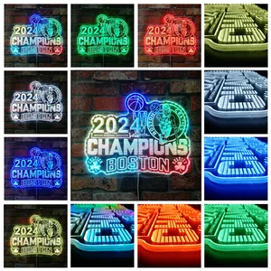 Boston Celtics 2024 Champions NBA RGB LED Sign