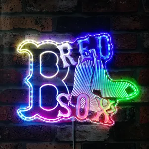 Boston Red Sox Socks Logo RGB LED Sign