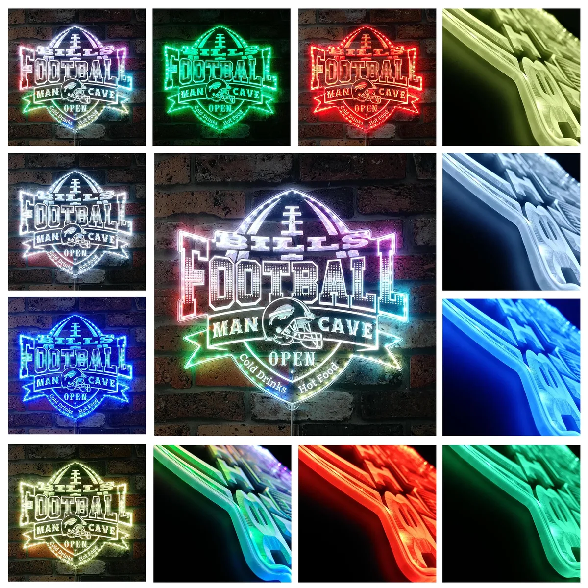 Buffalo Bills Man Cave RGB LED Sign