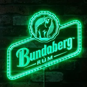 Bundaberg Rum Bear Logo Rum RGB LED Sign