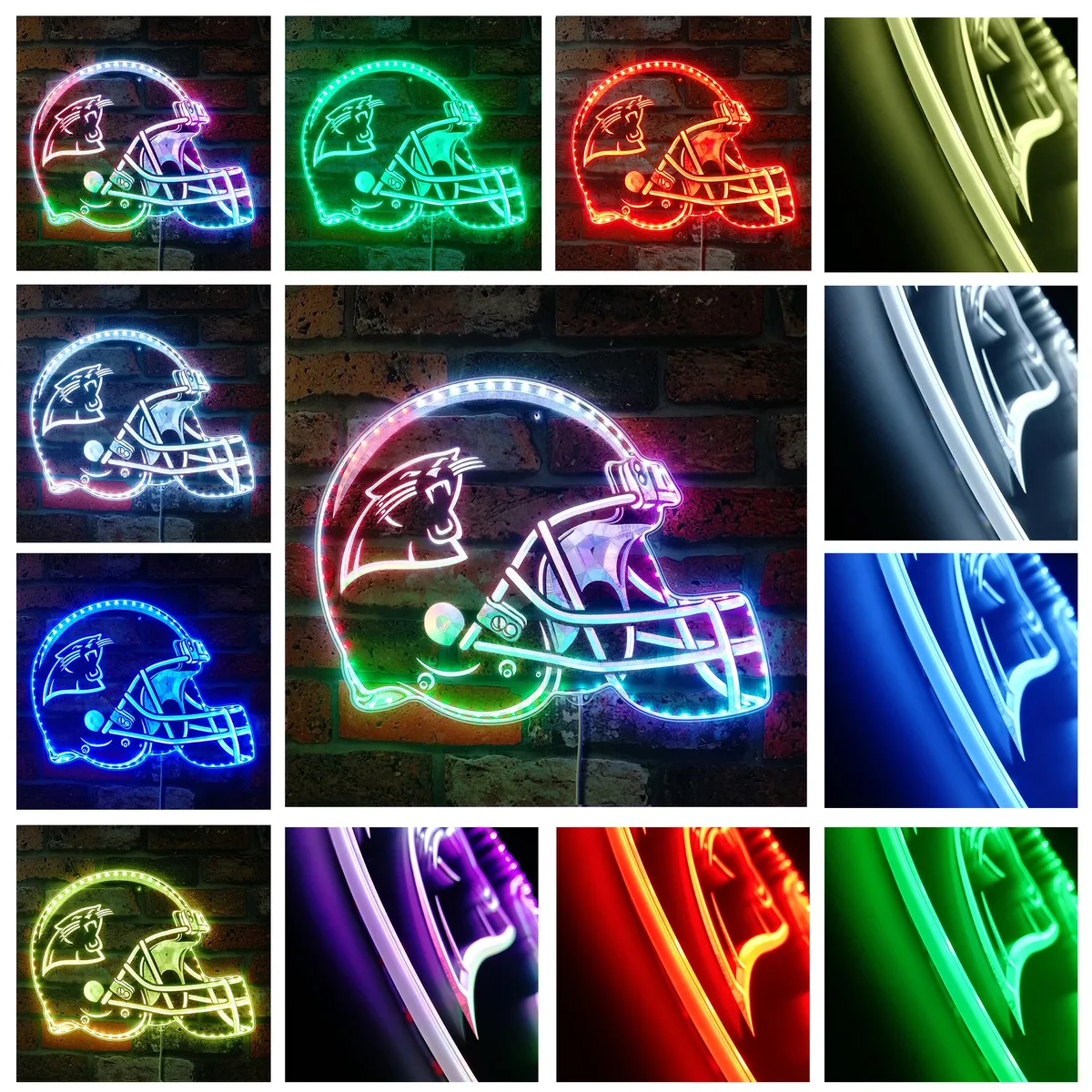 Carolina Panthers Helmet Logo RGB LED Sign