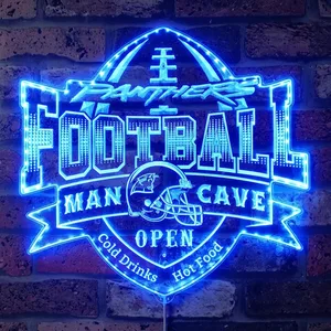 Carolina Panthers Man Cave RGB LED Sign