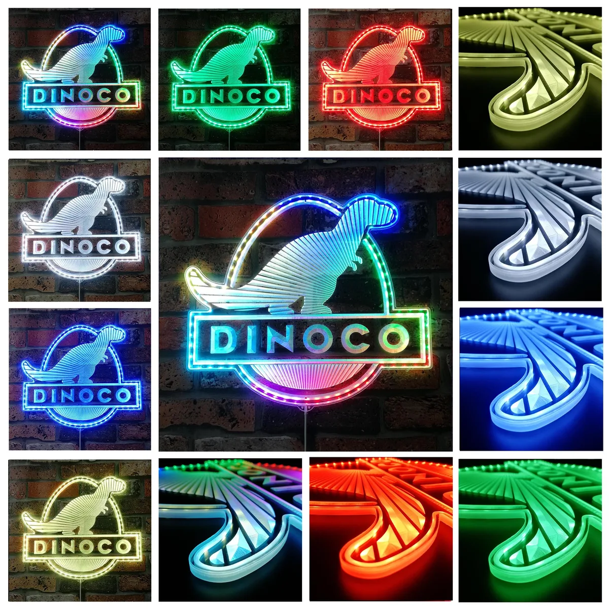 Cars Dinoco Gas Company RGB LED Sign