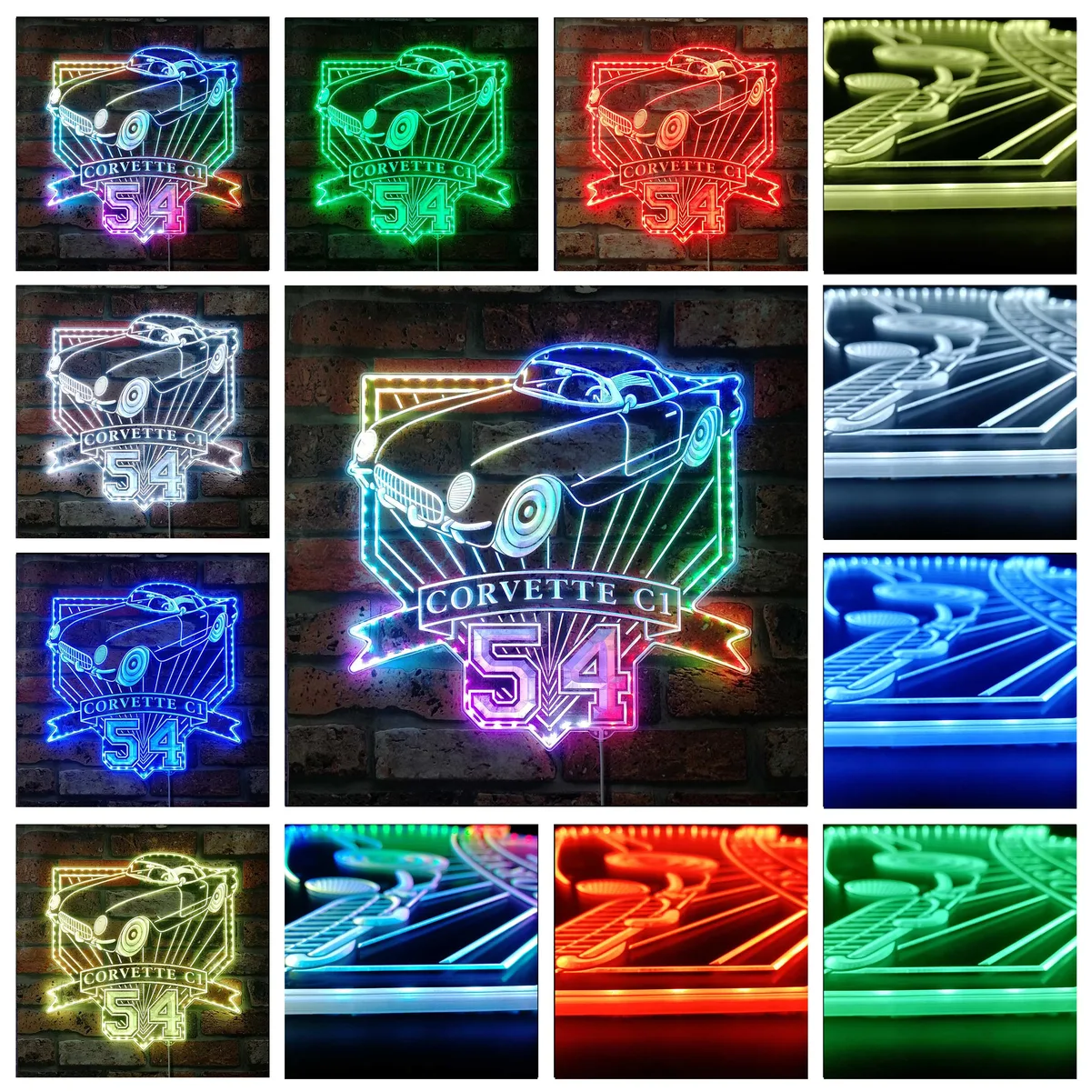 Chevrolet 1954 Corvette C1 RGB LED Sign