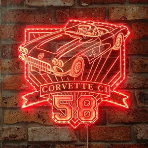 Chevrolet 1958 Corvette C1 RGB LED Sign