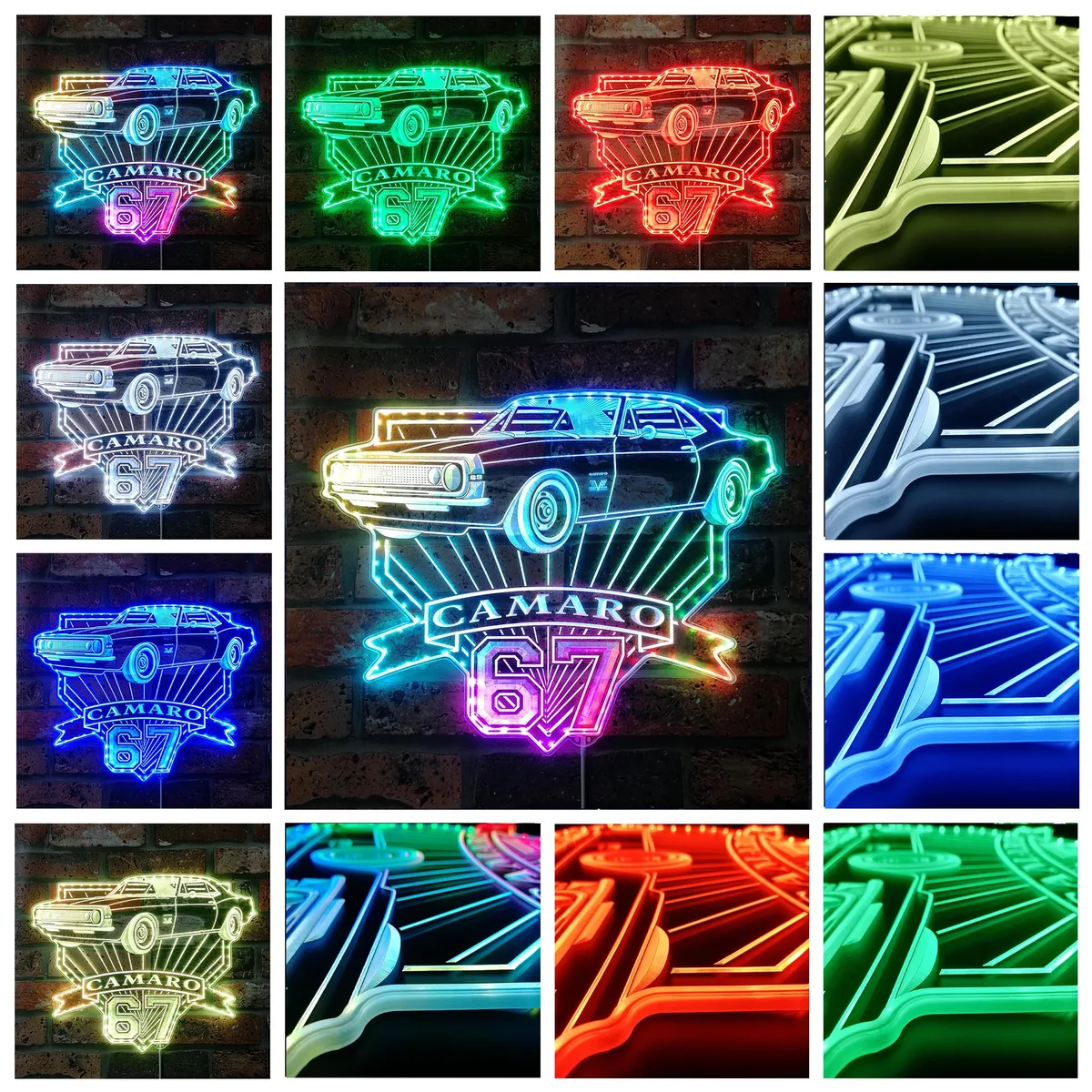 Chevrolet 1967 Camaro SS blueprint RGB LED Sign
