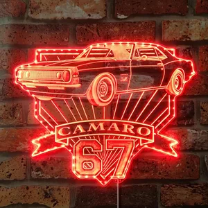 Chevrolet 1967 Camaro SS blueprint RGB LED Sign