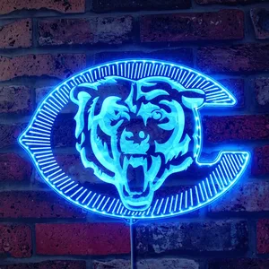 Chicago Bears Bear Logo RGB LED Sign