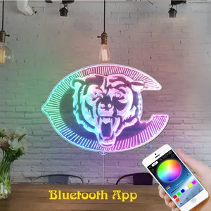 Chicago Bears Bear Logo RGB LED Sign